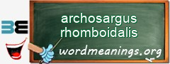 WordMeaning blackboard for archosargus rhomboidalis